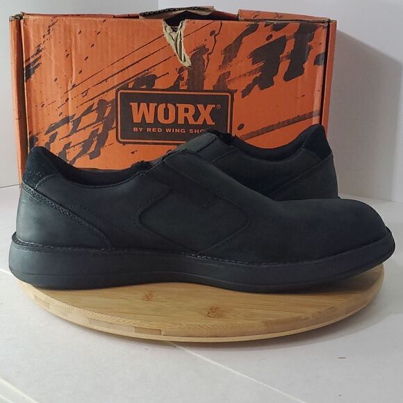 Worx by Red Wing Shoes Steel Toe Slip Resistant Black Slip On Work Shoes M 12 - Picture 7 of 14